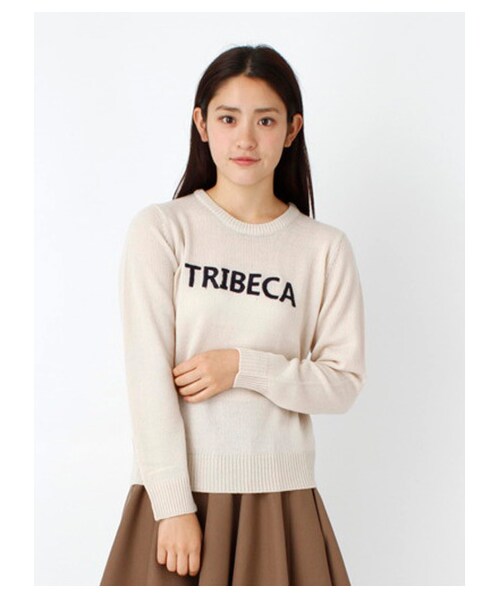 earth music&ecology（アースミュージックアンドエコロジー）の「ロゴニットプルオーバー（ニット・セーター・レディース・杢ライトグレー/ベージュ/ネイビー/ダークグリーン・XS/L）」の8枚目の写真