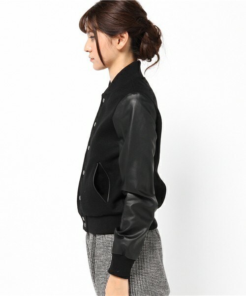 603（ロクマルサン）の「603 袖PVC×メルトンスタジャン（スタジャン・レディース・ブラック/ライトブラウン/ホワイト・38/40）」の5枚目の写真