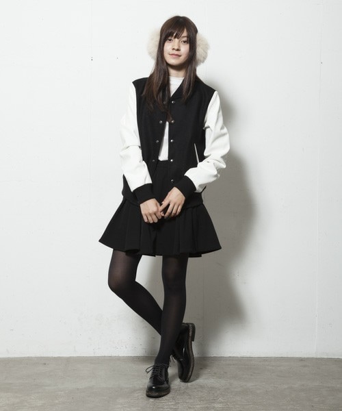 603（ロクマルサン）の「603 袖PVC×メルトンスタジャン（スタジャン・レディース・ブラック/ライトブラウン/ホワイト・38/40）」の18枚目の写真