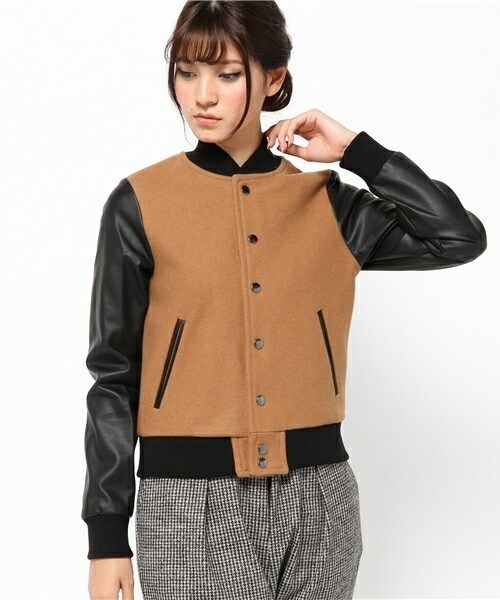 603（ロクマルサン）の「603 袖PVC×メルトンスタジャン（スタジャン・レディース・ブラック/ライトブラウン/ホワイト・38/40）」の15枚目の写真