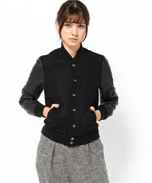 603（ロクマルサン）の「603 袖PVC×メルトンスタジャン（スタジャン・レディース・ブラック/ライトブラウン/ホワイト・38/40）」の3枚目の写真