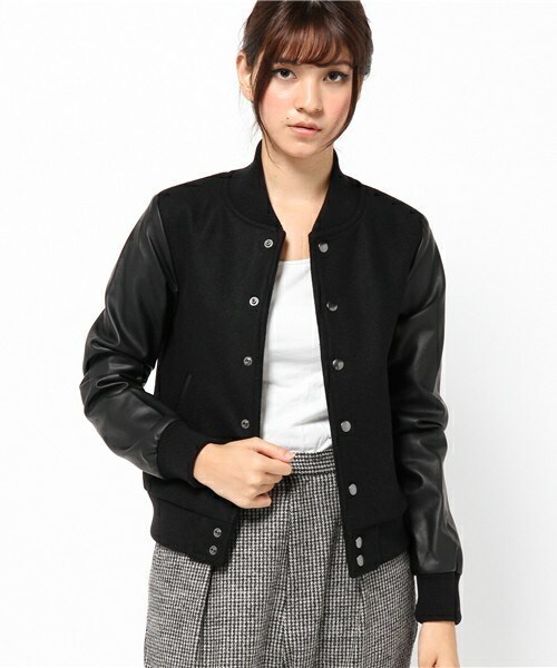 603（ロクマルサン）の「603 袖PVC×メルトンスタジャン（スタジャン・レディース・ブラック/ライトブラウン/ホワイト・38/40）」の7枚目の写真