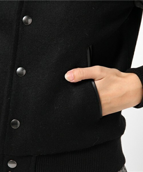 603（ロクマルサン）の「603 袖PVC×メルトンスタジャン（スタジャン・レディース・ブラック/ライトブラウン/ホワイト・38/40）」の10枚目の写真