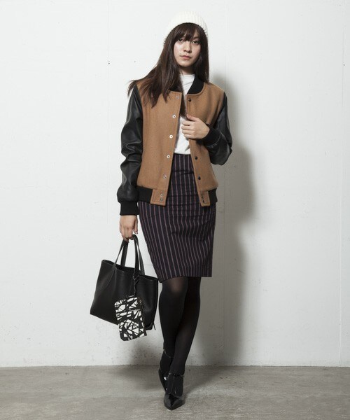 603（ロクマルサン）の「603 袖PVC×メルトンスタジャン（スタジャン・レディース・ブラック/ライトブラウン/ホワイト・38/40）」の16枚目の写真