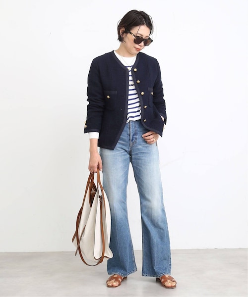 ドゥーズィエムクラス tweed Vネック ジャケット Deuxieme Classe（ドゥーズィエムクラス）の「tweed Vネック