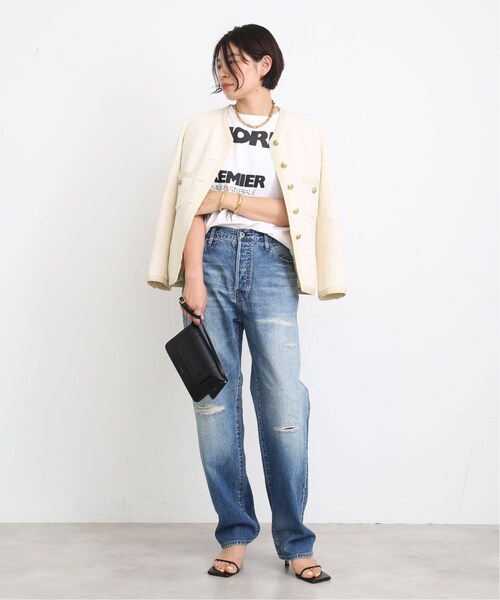 ドゥーズィエムクラス tweed Vネック ジャケット Deuxieme Classe（ドゥーズィエムクラス）の「tweed Vネック