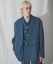 URBAN RESEARCH iD平紋夏季飾帶雙排扣西裝外套