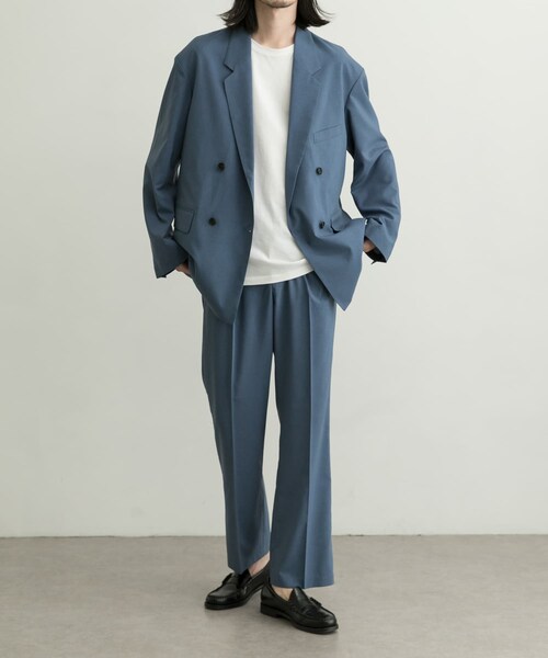 URBAN RESEARCH ID(アーバンリサーチ アイディー)の「URBAN RESEARCH iD平紋夏季飾帶雙排扣西裝外套(ジャケット/アウター・メンズ・藍色/象牙白/格紋・M/L)」の8枚目の写真