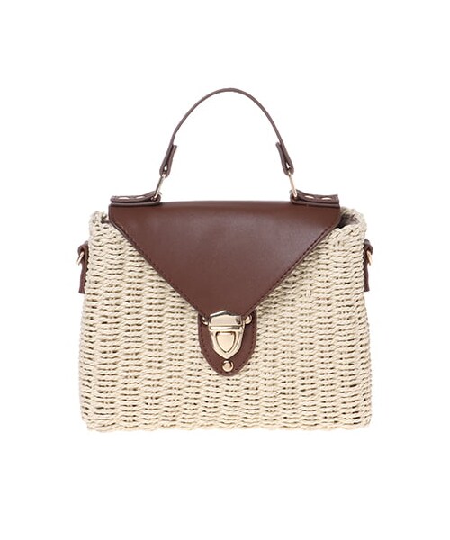 INGNI(イング)の「【WEB限定】合皮×雑材コンビショルダーBAG(バッグ・レディース・アイボリー/クロ/アイボリー/ブラウン・-)」の10枚目の写真