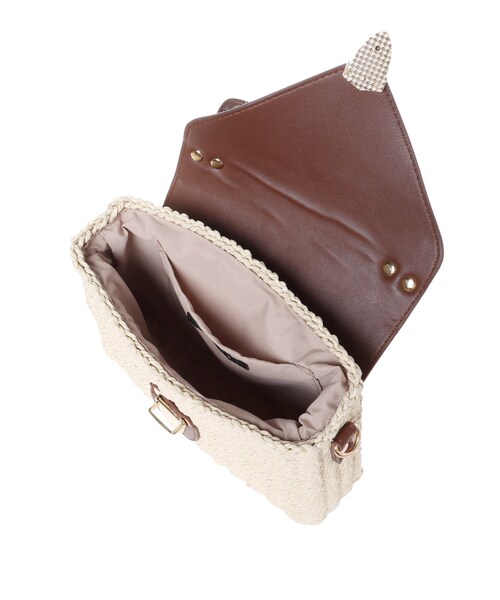 INGNI(イング)の「【WEB限定】合皮×雑材コンビショルダーBAG(バッグ・レディース・アイボリー/クロ/アイボリー/ブラウン・-)」の5枚目の写真