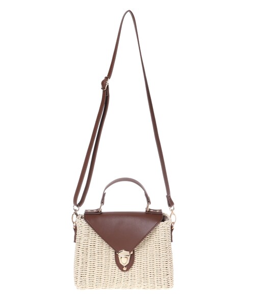 INGNI(イング)の「【WEB限定】合皮×雑材コンビショルダーBAG(バッグ・レディース・アイボリー/クロ/アイボリー/ブラウン・-)」の6枚目の写真