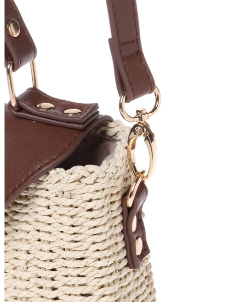 INGNI(イング)の「【WEB限定】合皮×雑材コンビショルダーBAG(バッグ・レディース・アイボリー/クロ/アイボリー/ブラウン・-)」の3枚目の写真