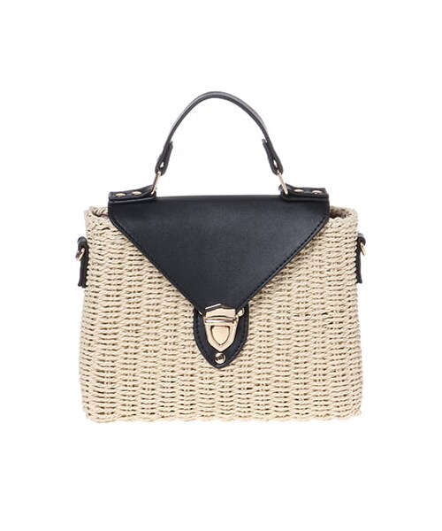 INGNI(イング)の「【WEB限定】合皮×雑材コンビショルダーBAG(バッグ・レディース・アイボリー/クロ/アイボリー/ブラウン・-)」の9枚目の写真