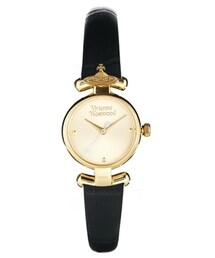 Vivienne Westwood | Vivienne Westwood Orb Black Leather Strap Watch - Black(アナログ腕時計)