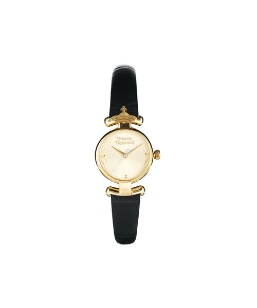 Vivienne Westwood(ヴィヴィアンウエストウッド)の「Vivienne Westwood Orb Black Leather Strap Watch - Black(アナログ腕時計・レディース・Black)」の1枚目の写真