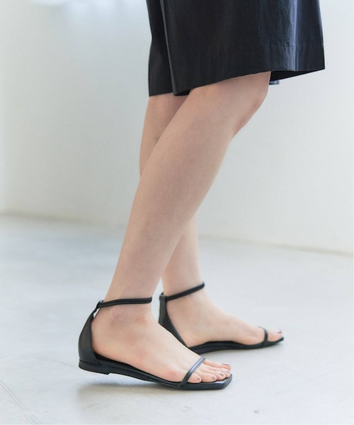 23cm ファッション GRISE ブラック アンクルフラットシューズ