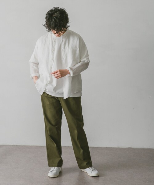 URBAN RESEARCH DOORS(アーバンリサーチドアーズ)の「リネンバンドカラーシャツ(その他・メンズ・White/Gingham/Paisley/GreenCheck/Indigo/Mint・M/L)」の17枚目の写真
