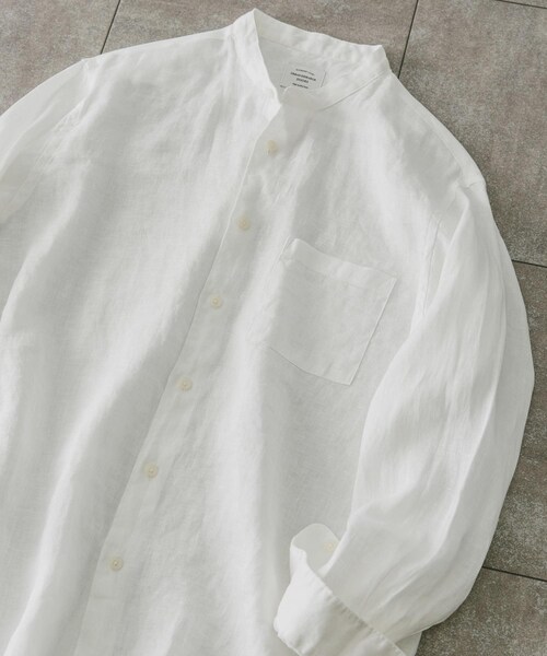 URBAN RESEARCH DOORS(アーバンリサーチドアーズ)の「リネンバンドカラーシャツ(その他・メンズ・White/Gingham/Paisley/GreenCheck/Indigo/Mint・M/L)」の1枚目の写真