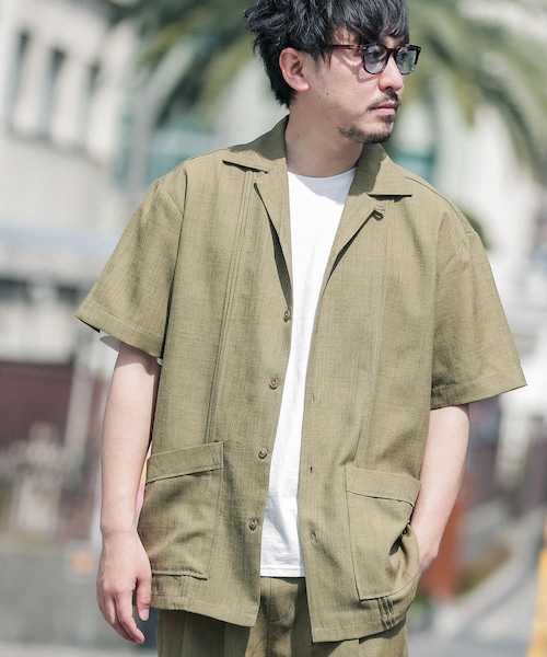 JEMORGAN（ジェーイーモーガン）の「『別注』JEMORGAN×Sonny Label テックリネンキューバシャツ（その他・メンズ・カーキ/ナチュラル/ブラック・M/L）」の9枚目の写真