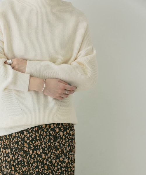 KBF+（ケービーエフプラス）の「KBF+ 片畦ボトルネックニット∴（その他・レディース・PURPLE/D.BROWN/IVORY・one）」の11枚目の写真