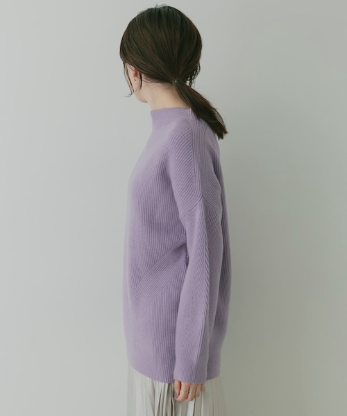 KBF+（ケービーエフプラス）の「KBF+ 片畦ボトルネックニット∴（その他・レディース・PURPLE/D.BROWN/IVORY・one）」の22枚目の写真