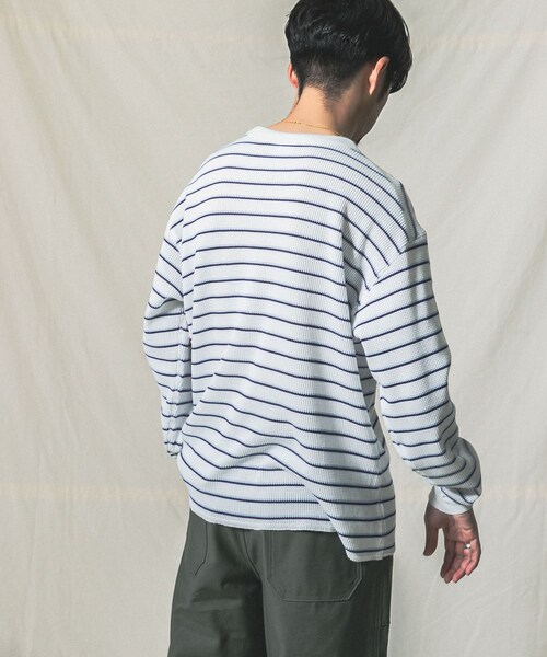 MILLER（ミラー）の「『別注』Miller×URBAN RESEARCH ワッフルボーダーT-SHIRTS（その他・メンズ・WHITE/GREY H/BLUE GREY・M/L）」の6枚目の写真