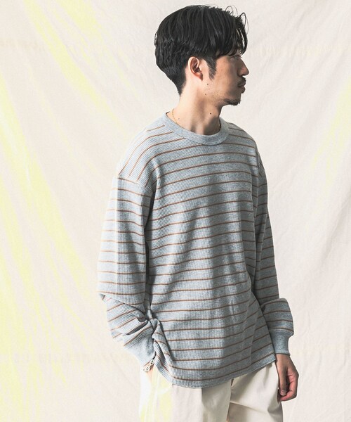 MILLER（ミラー）の「『別注』Miller×URBAN RESEARCH ワッフルボーダーT-SHIRTS（その他・メンズ・WHITE/GREY H/BLUE GREY・M/L）」の3枚目の写真