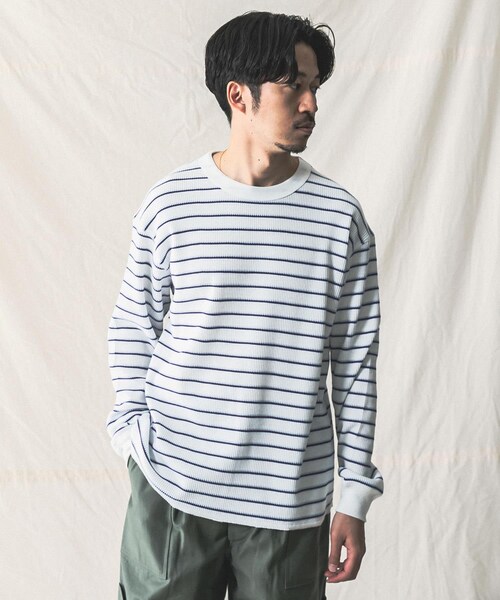 MILLER（ミラー）の「『別注』Miller×URBAN RESEARCH ワッフルボーダーT-SHIRTS（その他・メンズ・WHITE/GREY H/BLUE GREY・M/L）」の4枚目の写真