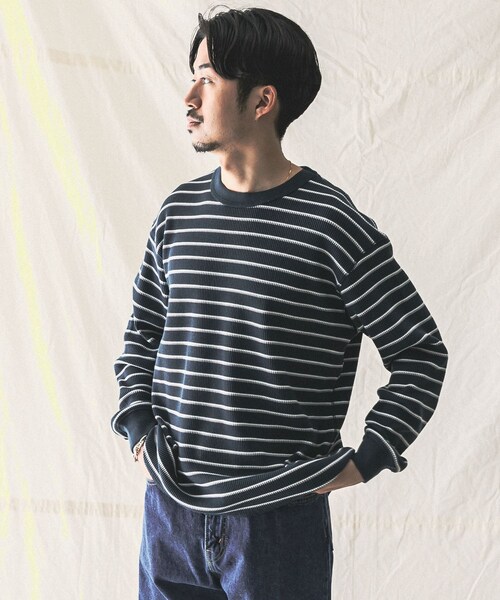 MILLER（ミラー）の「『別注』Miller×URBAN RESEARCH ワッフルボーダーT-SHIRTS（その他・メンズ・WHITE/GREY H/BLUE GREY・M/L）」の2枚目の写真