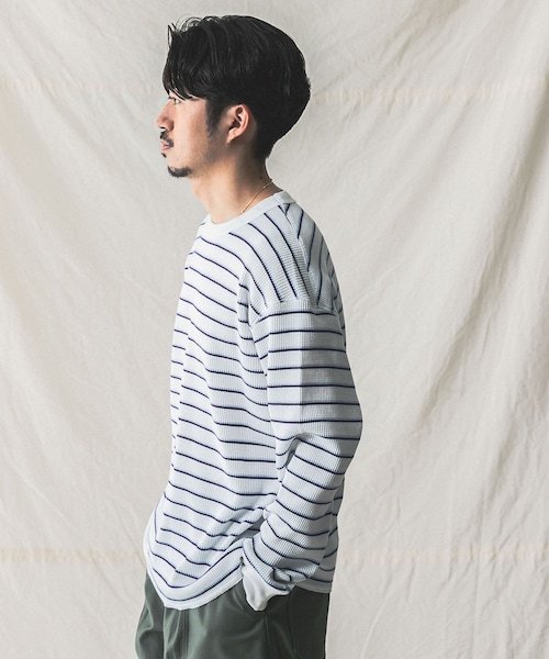 MILLER（ミラー）の「『別注』Miller×URBAN RESEARCH ワッフルボーダーT-SHIRTS（その他・メンズ・WHITE/GREY H/BLUE GREY・M/L）」の5枚目の写真
