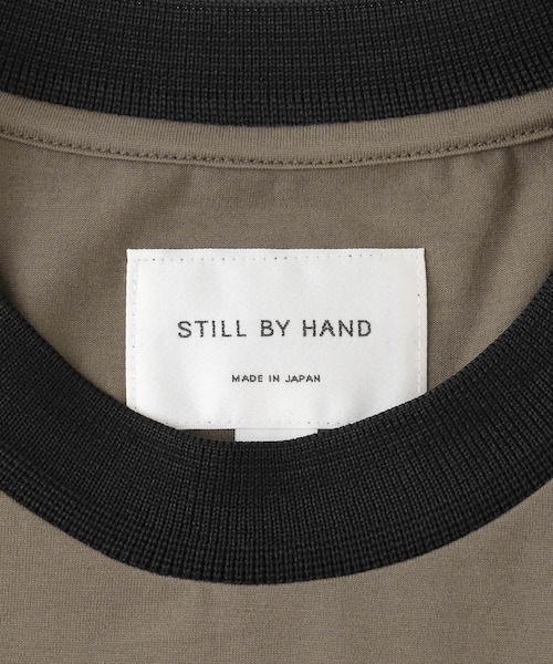 STILL BY HAND ドロップショルダー襟ニット配色Tシャツ