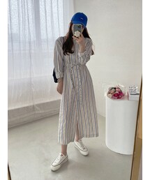 Miamasvin（ミアマスビン）の「長袖ストライプロングシャツワンピース（その他）」