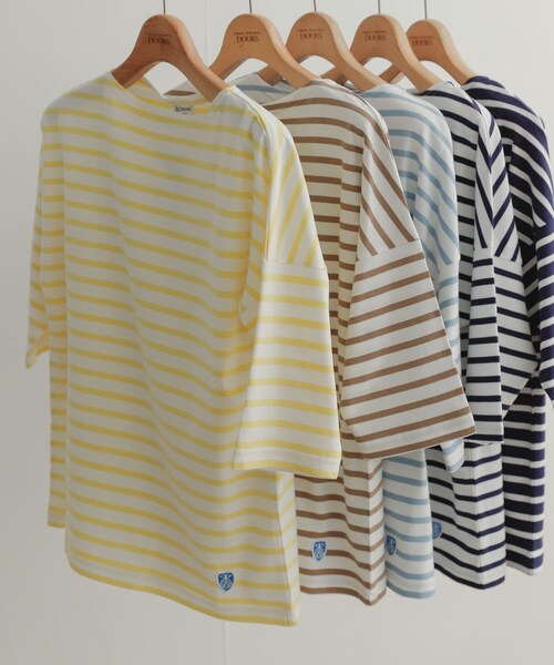 ORCIVAL（オーシバル）の「ORCIVAL ドロップショルダーボーダープルオーバー（その他・レディース・WHT×YEL/WHT×SAX/WHT×MOCHA/WHT×MARIN/MARINE×WH・1）」の8枚目の写真