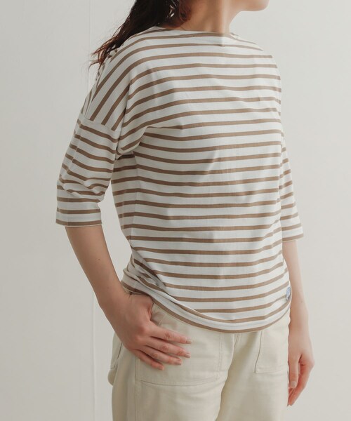 ORCIVAL（オーシバル）の「ORCIVAL ドロップショルダーボーダープルオーバー（その他・レディース・WHT×YEL/WHT×SAX/WHT×MOCHA/WHT×MARIN/MARINE×WH・1）」の3枚目の写真