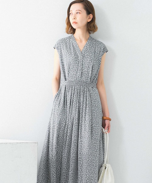 美品アーバンリサーチロッソ上品きれい色リネンウエストリボンワンピース♪ 美品アーバンリサーチロッソ上品きれい色リネンウエストリボン