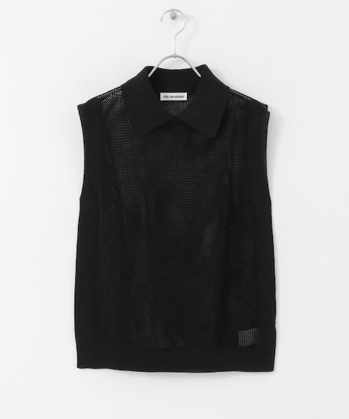rito structure（リトストラクチャー）の「rito structure SLEEVELESS MESH KNIT（その他・レディース・BLK/WHT・2）」の3枚目の写真