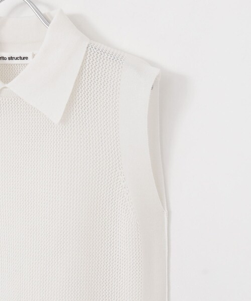 rito structure（リトストラクチャー）の「rito structure SLEEVELESS MESH KNIT（その他・レディース・BLK/WHT・2）」の6枚目の写真