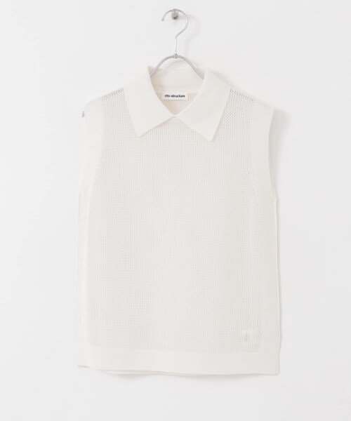 rito structure（リトストラクチャー）の「rito structure SLEEVELESS MESH KNIT（その他・レディース・BLK/WHT・2）」の4枚目の写真