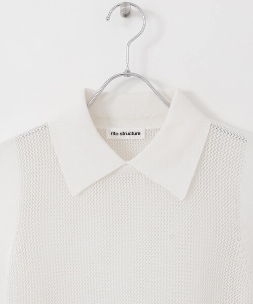 rito structure（リトストラクチャー）の「rito structure SLEEVELESS MESH KNIT（その他・レディース・BLK/WHT・2）」の5枚目の写真