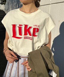 SHENERY | Likeプリントノースリーブカットソー(Tシャツ/カットソー)
