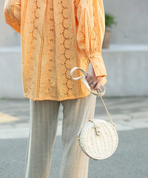 KBF+(ケービーエフプラス)の「KBF+ サークルかごBAG∴(その他・レディース・WHITE/NATURAL・one)」の3枚目の写真