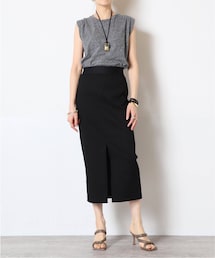 ドゥーズィエム クラス stretch twill タイトスカート 38 黒 MUSE de Deuxieme classe（ミューズデドゥーズィエムクラス）の