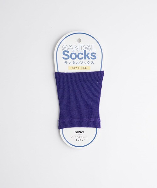 CIAOPANIC TYPY（チャオパニックティピー）の「【GUNZE×TYPY】サンダルソックス（ソックス/靴下・レディース・イエロー/ブルー/ブラウン/カーキ/ブラック/オレンジ/パープル/グレー・F）」の5枚目の写真