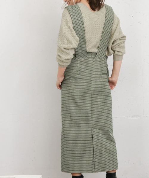 KBF+（ケービーエフプラス）の「KBF+ ガングラブチェックジャンパースカート∴（その他・レディース・GRAY/GREEN/PURPLE・one）」の2枚目の写真