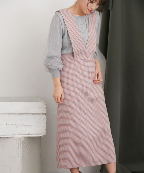 KBF+（ケービーエフプラス）の「KBF+ ガングラブチェックジャンパースカート∴（その他・レディース・GRAY/GREEN/PURPLE・one）」の10枚目の写真
