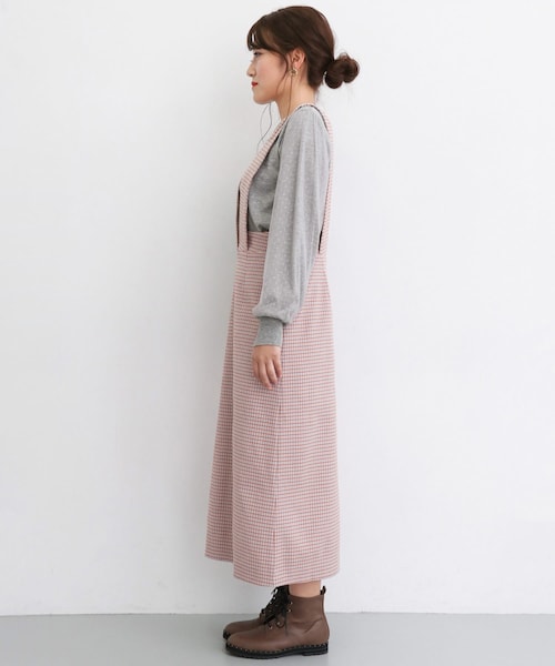 KBF+（ケービーエフプラス）の「KBF+ ガングラブチェックジャンパースカート∴（その他・レディース・GRAY/GREEN/PURPLE・one）」の14枚目の写真