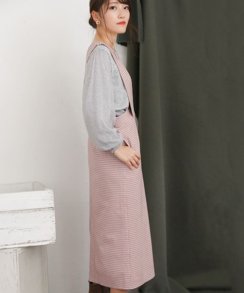 KBF+（ケービーエフプラス）の「KBF+ ガングラブチェックジャンパースカート∴（その他・レディース・GRAY/GREEN/PURPLE・one）」の11枚目の写真