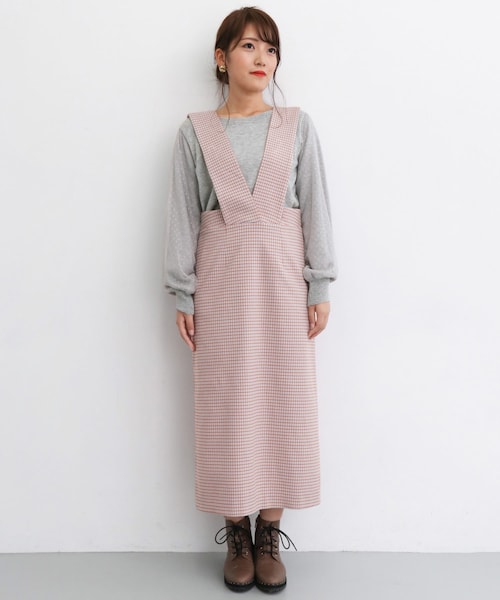 KBF+（ケービーエフプラス）の「KBF+ ガングラブチェックジャンパースカート∴（その他・レディース・GRAY/GREEN/PURPLE・one）」の13枚目の写真