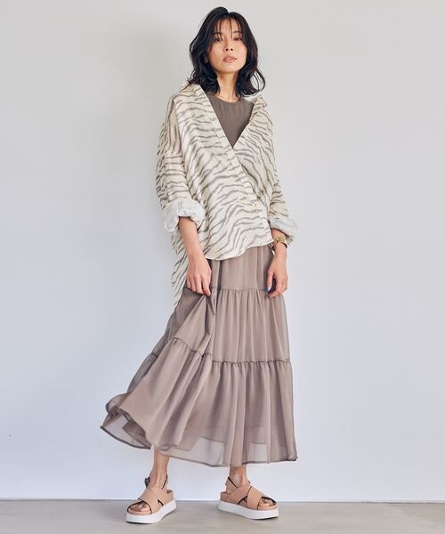 BARNYARDSTORM(バンヤードストーム)の「楊柳ティアードスカート(スカート・レディース・ブラック19/モカ59・S(0)/M(1))」の2枚目の写真