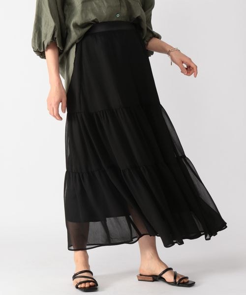 BARNYARDSTORM(バンヤードストーム)の「楊柳ティアードスカート(スカート・レディース・ブラック19/モカ59・S(0)/M(1))」の6枚目の写真